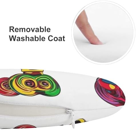 Colorful Roller Skates Round Memory Foam Seat Cushion with Removable Polyester Cover, Soft Breathable Slow Rebound Comfort Chair Pad for Dining Office Patio Kitchen and Home Furniture