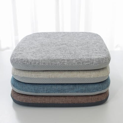High Resilience Memory Foam Chair Cushion 17"x17"x2" Set of 2 Square Chair Pads and Washable Cover Non Slip Seat Cushions for Indoor Dining Room Kitchen and Office Chairs (Grey,17"x17")