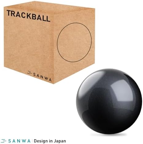 SANWA Trackball 34mm/1.34in, Replacement Ball for Logitech m575, m570, MX Ergo, Perixx, Kensington, and Other Compatible Trackball Mouse, Glossy Black