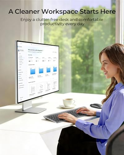 seenda Rechargeable Wireless Keyboard and Mouse Combo, Gray & Black