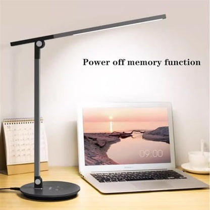 Eye protection desk lamp for office study LED Desk Lamp, Eye Protection Table Lamp with 15 Lighting Modes, Touch/Memory Function, Dimmable Reading Lamp Task Lamp for Home Office (Gray) Office Reading