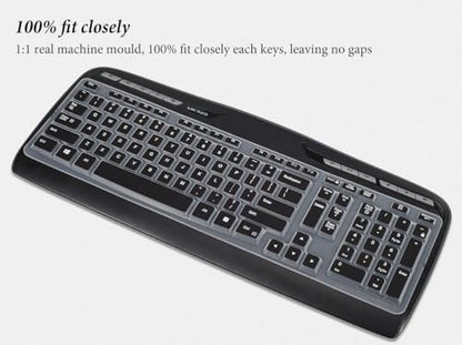 Keyboard Cover Skin Protector for Logitech MK320, YR002, Y-R0009, MK335, MK300, K330 - Part 316G115 Wireless Desktop Accessories,Silicone Keyboard Protective Skin-Black