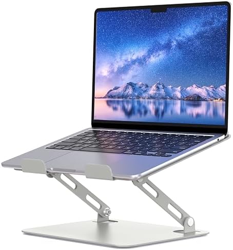 SOUNDANCE Laptop Stand, Heavy Metal Riser, 10-15.6", Light Grey