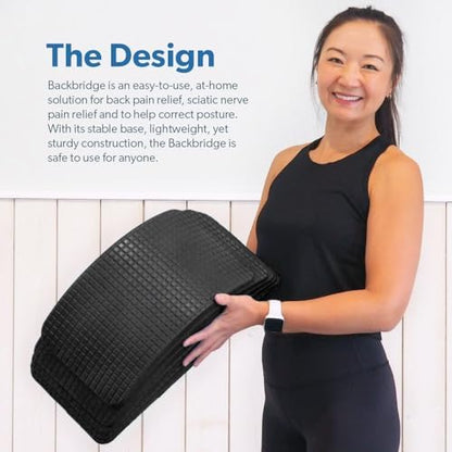 (Grey), Adjustable Lower & Upper Back Stretcher For Lumbar Support Spine Alignment & Back Pain Relief By Renowned Kinesiologist Dr. Sinett