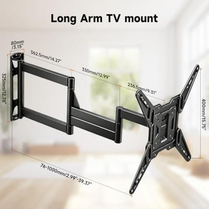 XINLEI Long Arm TV Wall Mount for Most 26-65 Inch TVs 40” Extension