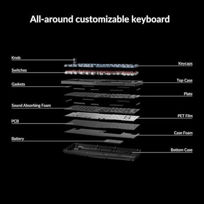 Keychron V10 Max Wireless 75% Alice QMK Mechanical Keyboard with Knob