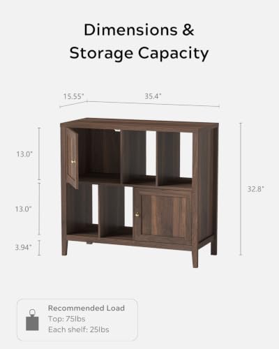 Modern Record Player Stand, Vinyl Record Storage Cabinet, Brown