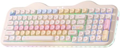 YUNZII C98 Cute Cake Wireless Mechanical Keyboard (Beige, Candy Switch)