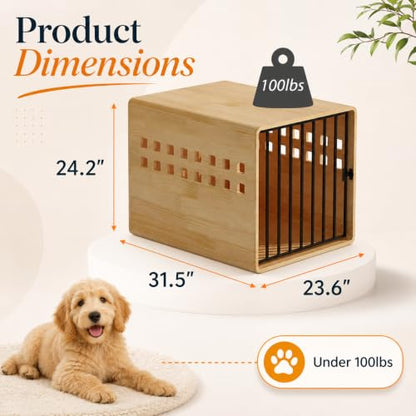 30 Inch Solid Wood Puppy Crates for Small Dogs Crate End Table