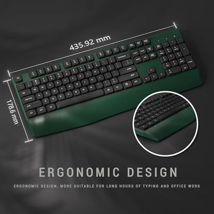 MPTOG Ergonomic Wireless Keyboard and Mouse Combo, Dark-Green Black