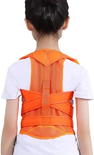 Posture Corrector Adjustable Back Shoulder Straighten Orthopedic Brace Belt for Kyphosis, Chest Slouching and Humpback, Improving Posture Back Posture (Color : Orange, Size : Medium)