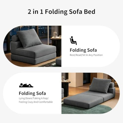 Folding Sofa Bed, Convertible Sleeper Chair with Memory Foam
