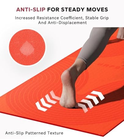 HAPBEAR Large Yoga Mat - 72"x36" Extra Wide Exercise Mat - 1/4" Thick Dual Color PVC | Anti-Slip Surface & High Cushioning - Ideal for Yoga, Pilates & Home Workouts - Bonus Mesh Bag