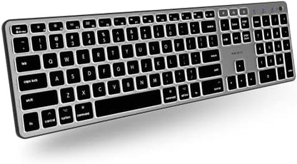 Macally Backlit Bluetooth Keyboard for Mac - Compatible Apple Keyboard Wireless - Multi-Device for MacBook Pro/Air, iMac, iMac Pro, Mac mini/Pro