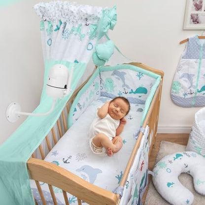 Baby Monitor Wall Mount Holder Compatible with HelloBaby HB65/HB6550/HB6339/HB6558/HB66/HB248,ANMEATE SM935E/SM650,Bonoch,ChildsFarm Baby Monitor,Adjustable Metal Mount,1 Pack,White