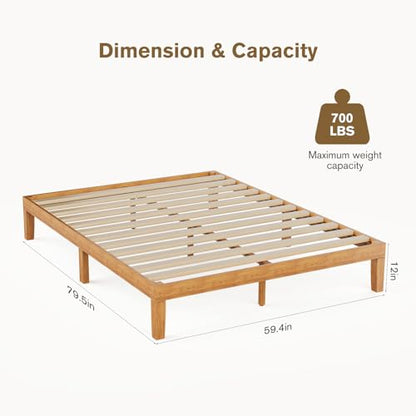 Queen Size Bed Frames, 12 Inch Height Wood Platform Bed Frame