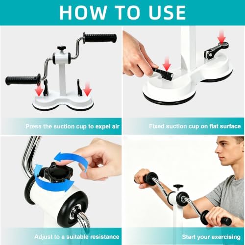 HayZBao Table Top Arm Bike for Physical Therapy, Portable Rehabilitation Exerciser with Strong Suction, Home Fitness Equipment for Seniors Arm & Shoulder Workout