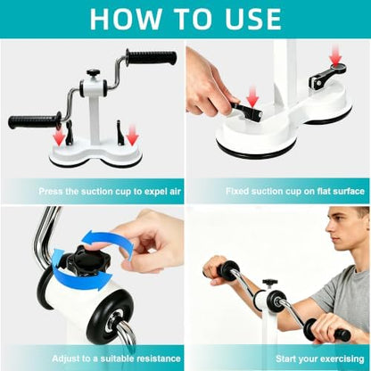 HayZBao Table Top Arm Bike for Physical Therapy, Portable Rehabilitation Exerciser with Strong Suction, Home Fitness Equipment for Seniors Arm & Shoulder Workout