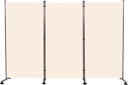 Room Divider 6FT Folding Privacy Screens, 3 Panel Partition Room Dividers w/Freestanding Design, Portable Wall Divider for Room Separtation, Fabric Screen Panel for Home Office Dorm School Cream