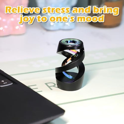 Kinetic Spinning Fidget Toy, ADHD Stress Relief Desk Decor Black