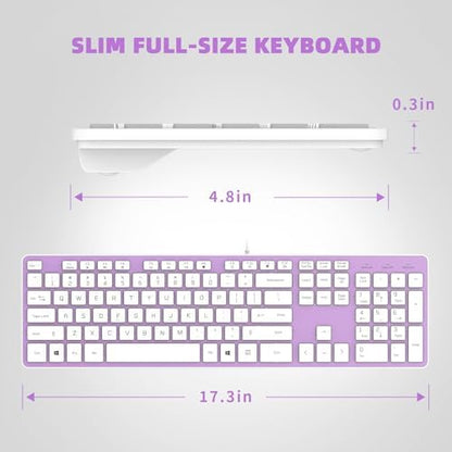 USB Wired Keyboard for Window,Comfortable Quiet Chocolate Keys, Durable Ultra-Slim Wired Computer Keyboard(QWERTY) for PC, Windows 11/10/8/7/XP/Vista KB1430