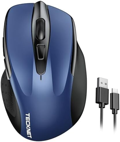 TECKNET Wireless Mouse Rechargeable, 2.4G Computer Mice with USB-A Receiver