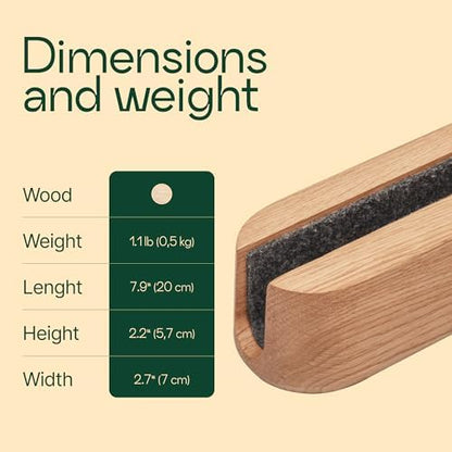 Laptop Stand Vertical Laptop Holder for Desk - All MacBook Vertical Stand up to 0.7'' Thick - Handmade MacBook Holder of Natural Wood (Single Oak)
