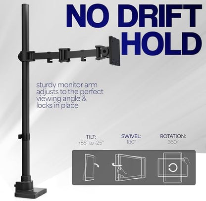 VIVO Black Single Monitor Desk Mount, Up to 49 in Ultrawides, STAND-V100T