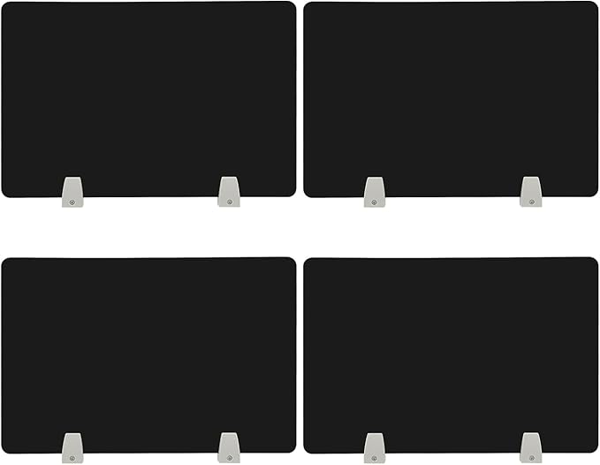 4PCS Desk Dividers Office Partitions, Privacy Desk Panel Protective, Acrylic Plexiglass Shield with Clamps for Offices Schools Call Centers - 23.6”L X15.8”W