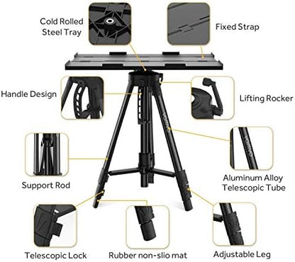Vamvo Projector Mount, Portable Adjustable Projector Stand, Aluminum Tripod Mounts, Floor Stands Holder, Laptop Mounts, DJ Equipment Holder Mount, Suitable for Home Theater or Stage (Black)