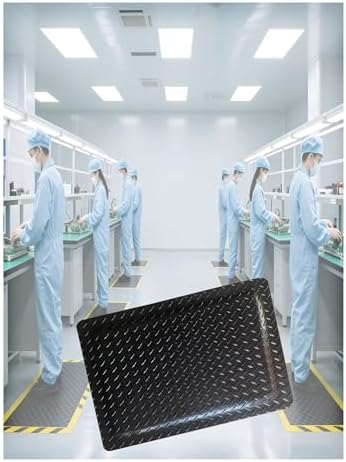 20mm Thick Anti-Fatigue Floor Mat, Cushioned Beveled Edge Design, Static-Safe Standing Pad for Workshops & Labs, Durable Black Mat (200x100 cm),Black,200x100 cm