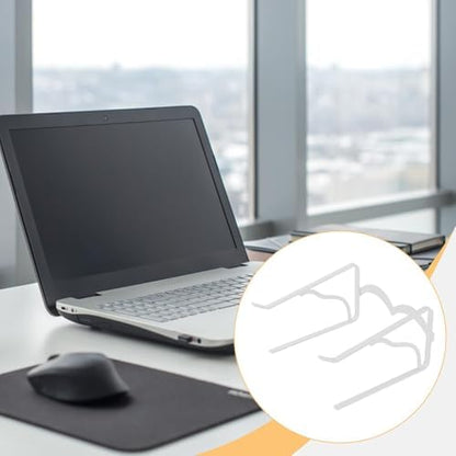 Laptop Stand for Desk, Portable Laptop Riser with Breathable Ventilated Cooling, Adjustable Ergonomic Computer Stand Holder for Office Supplies, Black- White