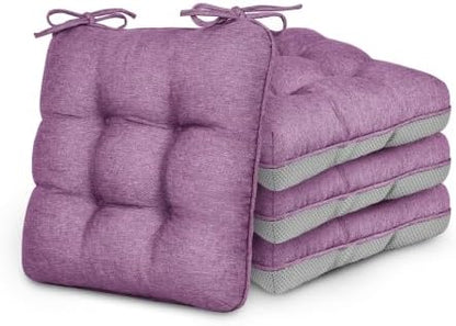Love's cabin Memory Foam Chair Cushions Set of 4, 15.5 Inch, Light Purple