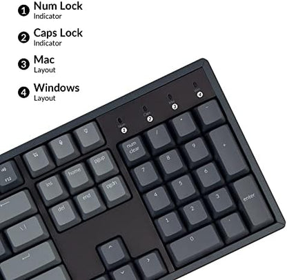 Keychron K10 Full Size 104 Keys Bluetooth Wireless/USB Wired Mechanical Gaming Keyboard for Mac with Keychron Super Red Switch/RGB Backlight/Multitasking Computer Keyboard for Windows, Aluminum Frame