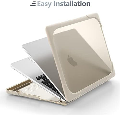 Batianda Foldable Stand Heavy Duty Case for MacBook Air 13.6 inch, Khaki