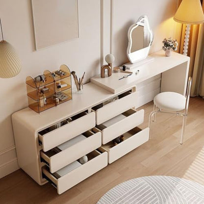 Vanities for Makeup Cream Style Solid Wood Dressing Table, Bedroom, Single Storage Cabinet