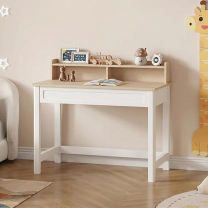 39 Inch Small Computer Desk with Drawer and Hutch