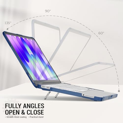 SEYMAC stock Case for MacBook Neo (A18 Pro) 2026 13 inch, Shock-Absorbing Protection with Folding Stand &Mouse Pad Case for MacBook Neo (A18 Pro) 2026 13 inch, Blue