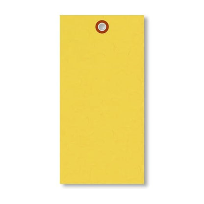 SmartSign (Pack of 1000) 6.25 x 3.125 inch “Yellow” Blank Tyvek Shipping Tags with Metal Eyelets, Size #8, 8 mil Thick Tyvek, Made in USA