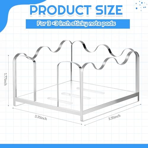 3x3 Inch Scalloped Acrylic Sticky Note Holder, Clear Cute Note Dispenser