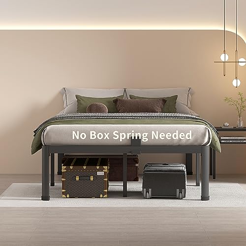14 Inch Full Size Metal Platform Bed Frame with Round Corner Legs
