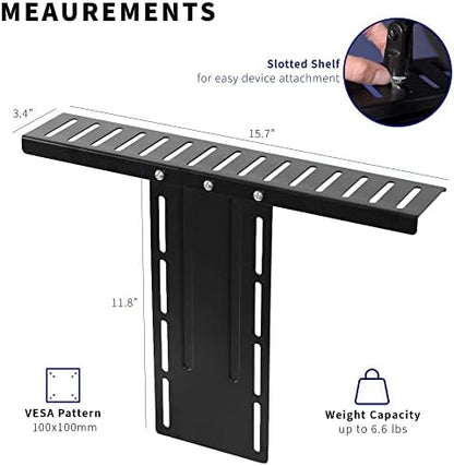 VIVO Black 16 in Above/Behind VESA Monitor Device Shelf Mount, MOUNT-LS16A