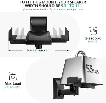 WALI Surround Sound Speaker Wall Mount with Adjustable Swivel Tilt Angle