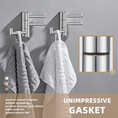 Suyar Swivel Towel Hook Polished Chrome, Bathroom Robe Holder with 3 Arms