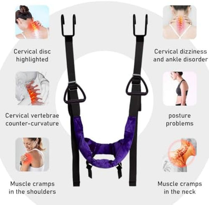 Cervical Neck Traction Device Over Door for Home Use Portable Neck Stretcher Hammock Decompression Home Physical Therapy