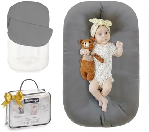 Baby Lounger Newborn 0-24 Months, Home and Travel Infant Cushion-Grey
