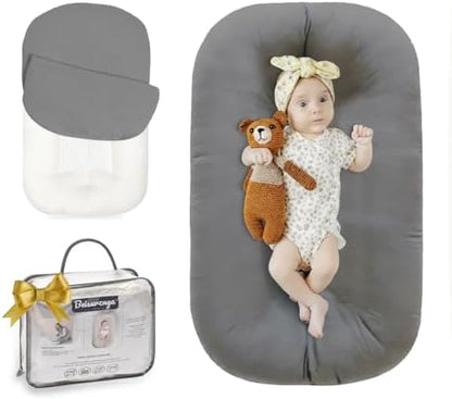 Baby Lounger Newborn 0-24 Months, Home and Travel Infant Cushion-Grey