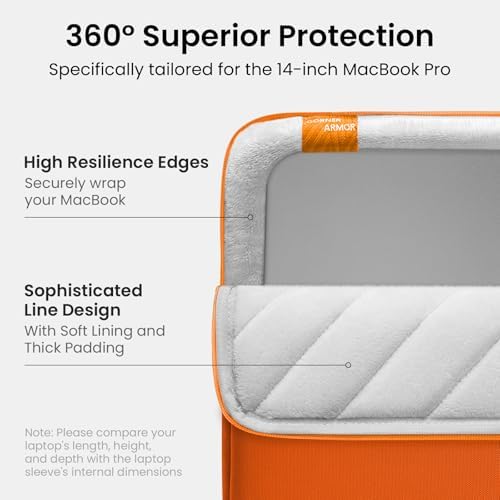 tomtoc 360° Protective Laptop Sleeve for 14-inch MacBook Pro M5 Pro/Max