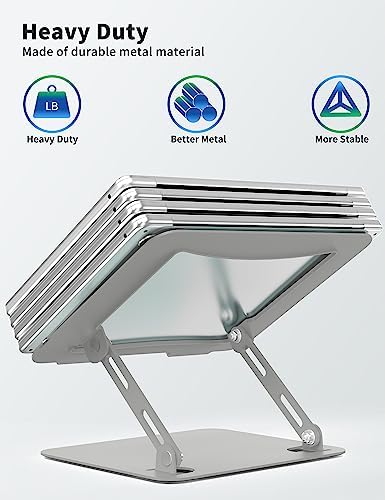 SOUNDANCE Laptop Stand, Heavy Metal Riser, 10-15.6", Light Grey