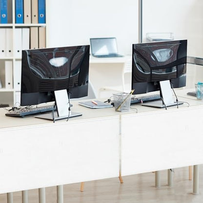 48" Under Desk Privacy Panel White Self-Adhesive Modesty Panel with Wire Pocket for Cable Management Organizer Heavy Duty Desk Skirt - Office Home or Standing Workstation Concealer Shield